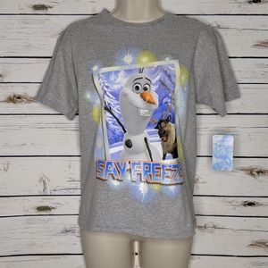 Disney Olaf Say Freeze t-shirt gray Kids Large